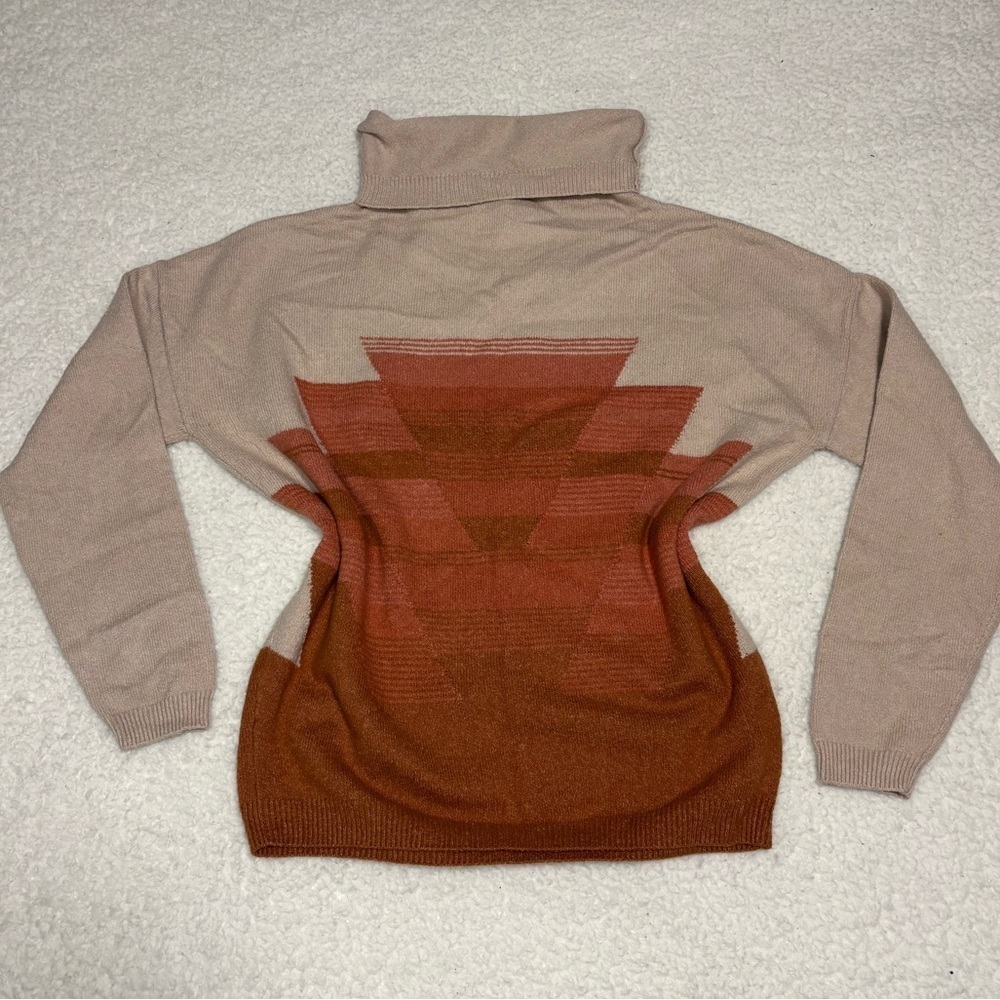Prana Women Beige Frosted Pine Cowl Neck Sweater